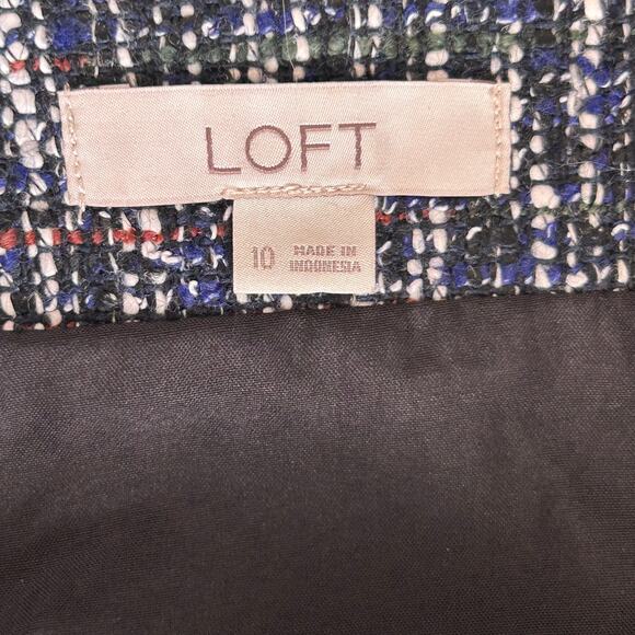 LOFT Navy Blue Faux Wrap Mini Pencil Skirt, Size 10 - Picture 4 of 7